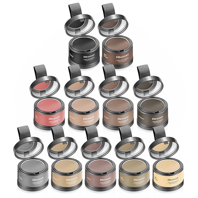 Root Touch Up Instantly Gray Coverage Hairline Powder, Conceal Hair Loss and Thinning For Women Men, Hair Fibers (Black)