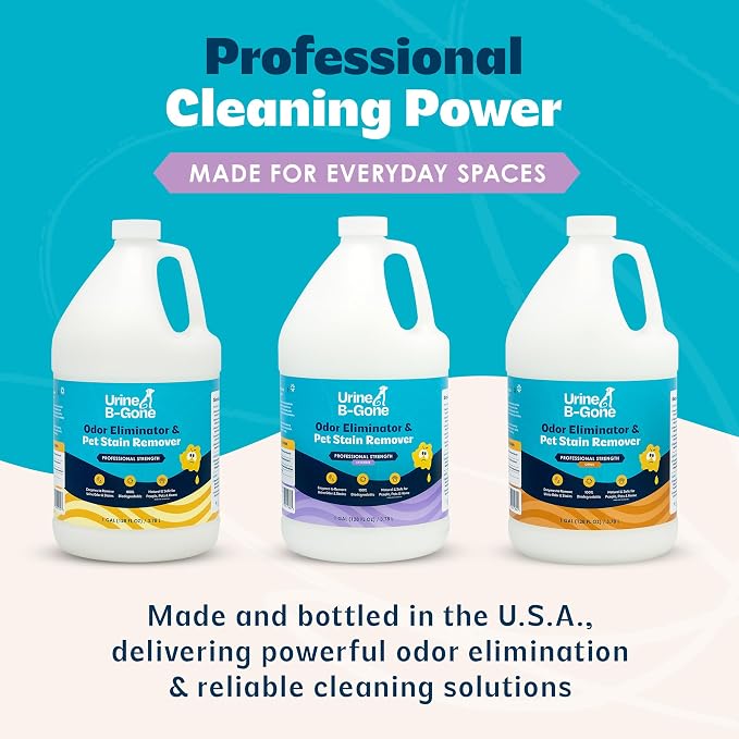 Urine B-Gone Enzyme Cleaner for Human, Cat & Dog Urine, Lavender, 1 Gallon | Enzyme cleaner for human, cat and dog urine on laundry, carpets and more; lavender scent, 1-gallon size.