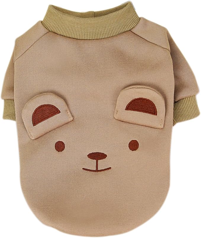Brown Cute Dog Sweater Soft Winter Clothes for Small Dogs, XL | Classic Brown Knit Pullover, Fall Winter Outfit, Elastic Cuffs, Holiday Party Matching, Machine Washable Sweatshirt for Pets