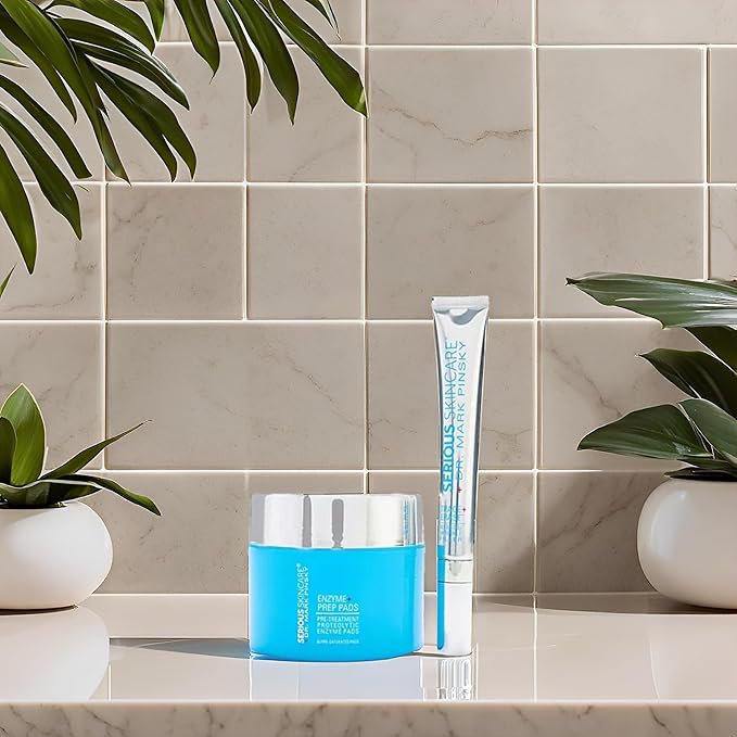 Serious Skincare - Deep Wrinkle Filler for Face and Neck - Dr. Mark Pinsky Trace + Erase Wrinkle Filler and Enzyme+ Prep Treatment Pads - For Plumper, Smoother Skin - Hyaluronic Acid and Peptides