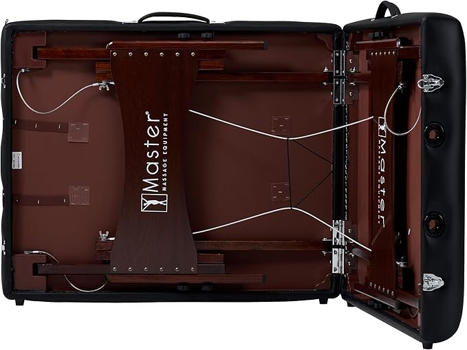Master Massage Newport 30" Professional Portable Massage Table Package in Black with Ambient Lighting System