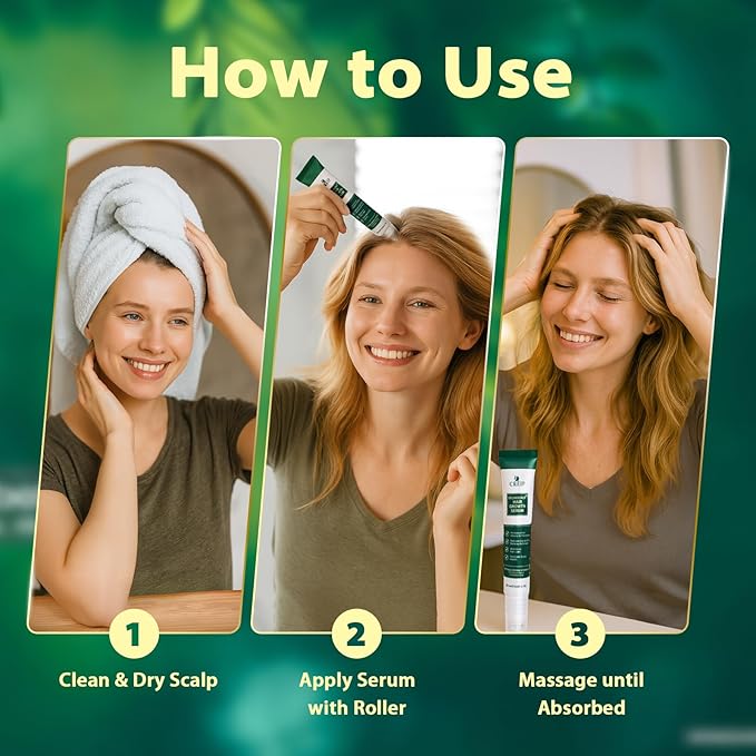 Hair Growth Serum for Thicker Hair: Lightweight Scalp Essence for Hair Growth Roller for All Hair Types Refreshing Botanical Formula (2 Pack (2 * 20ml))