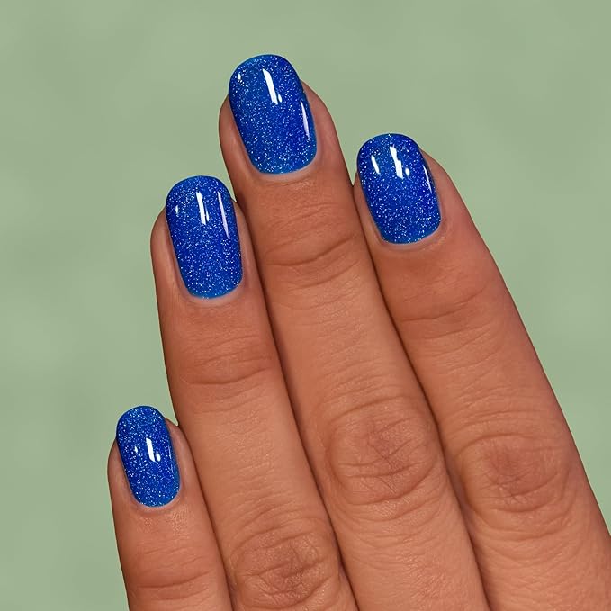 ILNP Songbird - Vivid Cobalt Blue Holographic Jelly Nail Polish, Chip Resistant Manicure, Non-Toxic, Vegan, Cruelty Free, 12ml