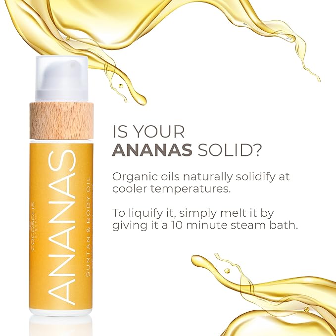 COCOSOLIS ANANAS Tanning Bed Lotion Accelerator - Organic Tanning Lotion with vitamin E & Pineapple Scent | Tanning Oil Enhancer For a Rich Chocolate Tan - Nourishing Body Lotion (3.72 fl oz)