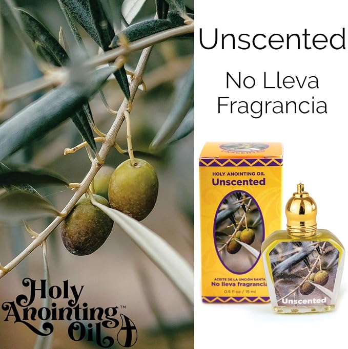 Unscented Holy Land Anointing Oil from Israel, 1/2 oz Roller Bottle from Jerusalem, Locally Sourced Virgin Olive Oil & Essences, Gift for Pastors, Priests, Rabbi, & Clergy, Aceite Ungido Sin Perfume
