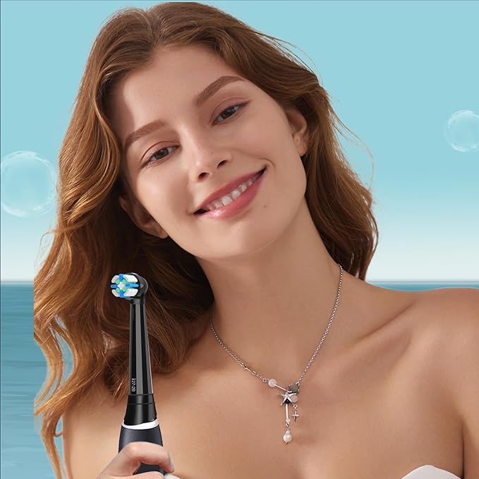 iO Replacement Heads Compatible with Oral B IO 2/3/4/5/6/7/8/9/10 Series Electric Toothbrush,Compatible with Oral B io Series Toothbrush Heads with Medium Bristles,Black