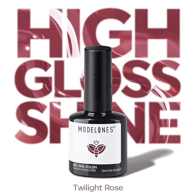 modelones Purple Gel Nail Polish Plum Rosy Nail Polish valentine New Year Party Nails Soak Off Nail Art Manicure 15 ML
