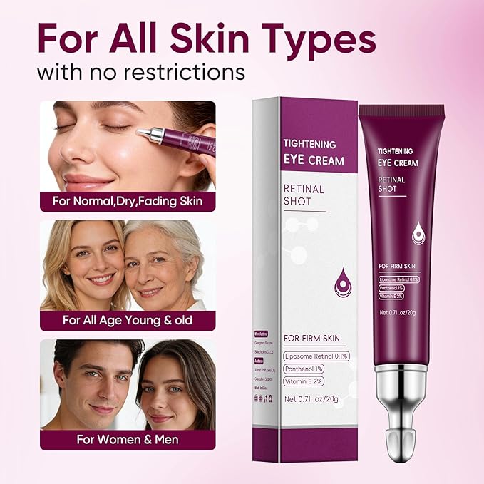 Eye Cream Stick, Retinol Eye Cream for Dark Circles, Vitamin E Hyaluronic Acid for Puffiness Anti Aging, Anti-Wrinkle Firming, Hydrating & Revitalizing Eye Creams for Men & Women