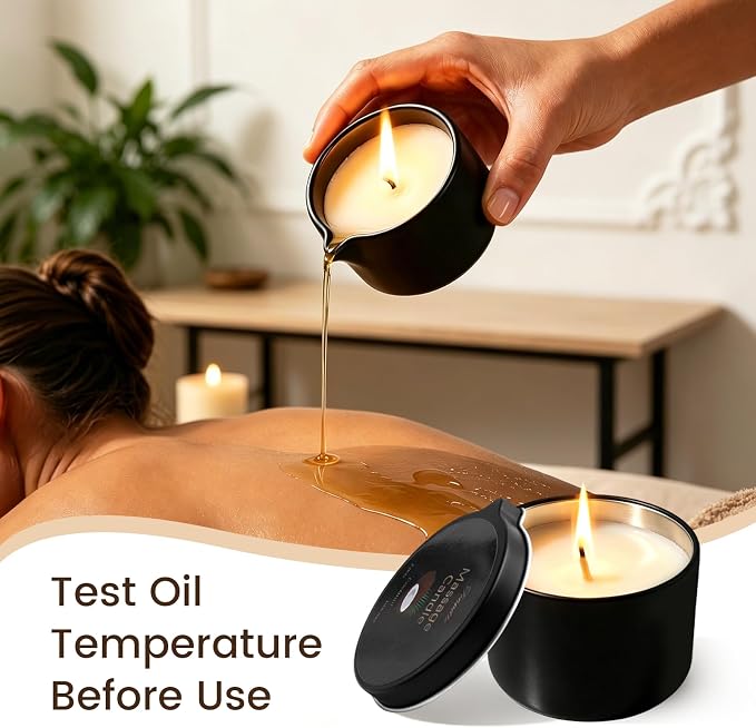 3 Pack Low Temperature Massage Candle Set,Moisturising Body Oil Candles for Stress Relief Massage Therapy and Home SPA,Natural Soy Wax Blend with Lavender,Vanilla & Coconut,2.35 oz Each