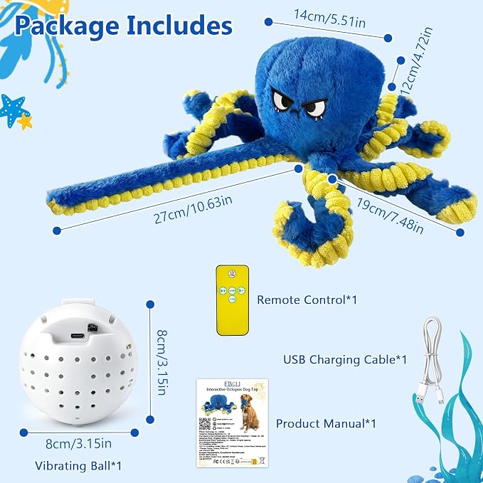 ETACCU Interactive Dog Toys Octopus, Moving Dog Toy to Keep Them Busy