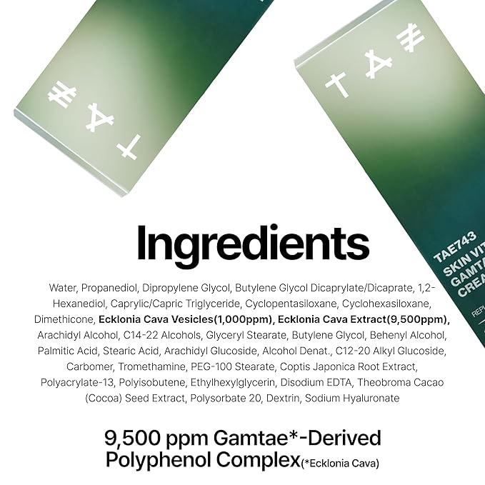 Skin Vitality Gamtae Exosome Cream – Sea Plant Exosome & Phlorotannin Complex – Hydrating, Soothing, Balance & Radiance – Korean Face Cream & Moisturizer 1.01 fl oz