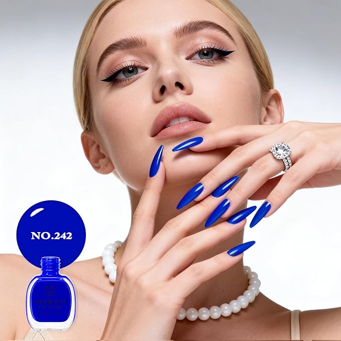 AZUREBEAUTY Blue Nail Polish – Quick Dry, Long-Lasting, Natural Glossy Finish for DIY Manicure & Nail Art, Salon Quality for Women