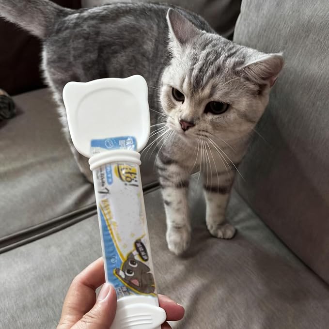 Cat Treat Spoon Squeeze, Sliding Kitten Strip Feeder Suitable for Puree and Delectables Bisque Lickable Wet Cat Treats, 3 Pcs Pet Food Dispenser for Puppies Small Pets