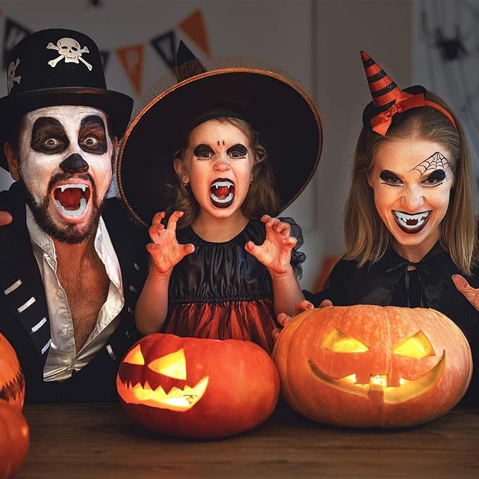 The Dreidel Company Halloween White Teeth Fangs Teeth, Costume, Funny Halloween Dress-Up, Pretend Play Decoration (1500-Pack)