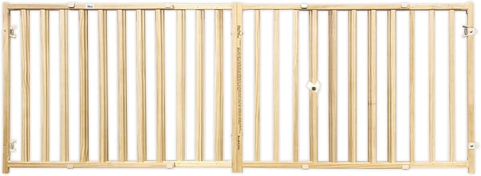 Four Paws Vertical Wood Slat Dog Gate, 51-93" W by 24" H