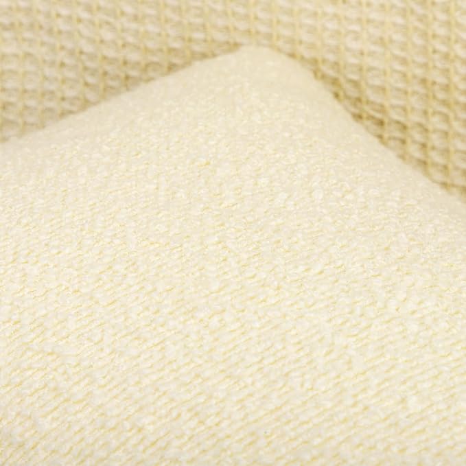 JoraLion 14x36 inch Boucle Lumbar Pillow Cover, Ivory Woven Texture Neutral Long Pillow Cover Breathable Cushion Case for Couch Sofa Bed Living Room Home Decor (Cover Only)