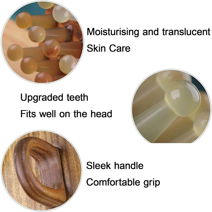 Multifunctional Wood Therapy Massage Tools Meridian Pressure Brush & Cellulite Brush for Scalp Stimulation Body Shaping & Muscle Recovery(28 Nails A-Set)