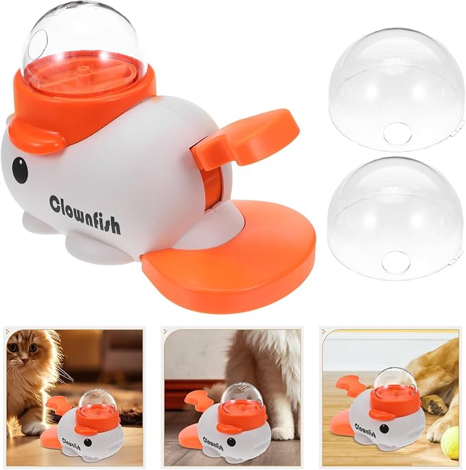 Interactive with Press and Rotate Design Whale Shaped Dog Treat Dispenser Slow Feeder Abs Material for Home and Travel