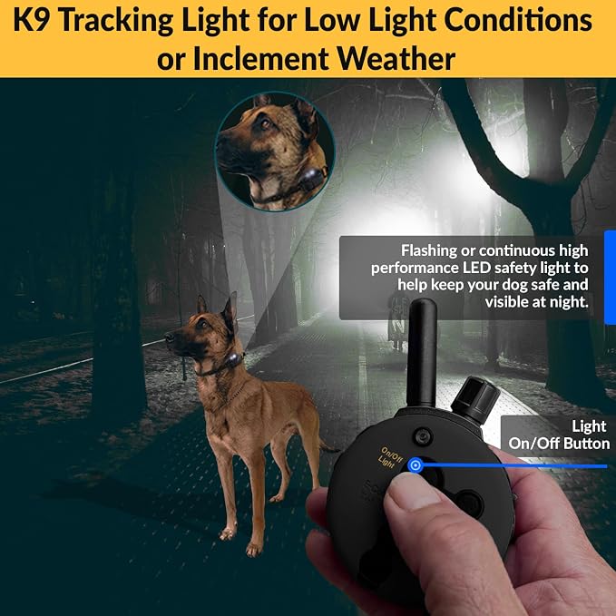 Educator K9 Tactical Dog Handler with Remote, 100 Levels Humane Stimulation, Pavlovian Tone, Waterproof, Odorproof Biothane Bungee Collar, Night Light, Rechargeable, 3/4 Mile 1 Dog, 37" Collar, Black