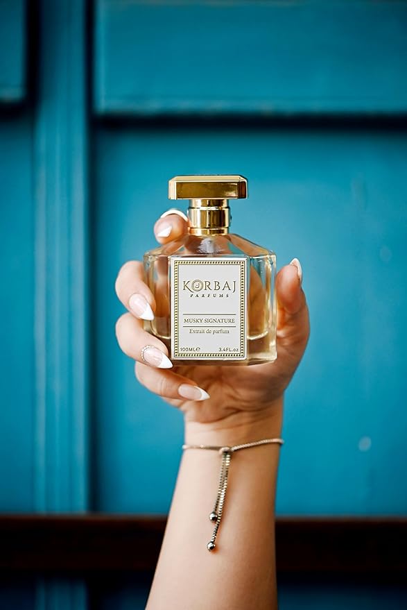 KORBAJ PARFUMS Musky Signature - Arabian Perfume for Women, Eau de Parfum Men with Sicilian Lemon, Bergamot- Patchouli, Jasmine - Sandalwood, Vanilla 100ml