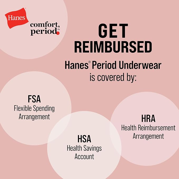 Hanes Women's Comfort, Period. Underwear, Bikini Period Underwear, Super Leaks Period Underwear, 3-pack