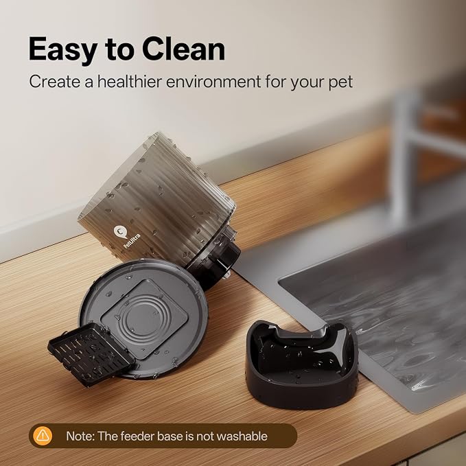 Automatic Cat Feeder with Camera, 5Ghz WiFi APP Control | Auto Pet Feeder for Cats and Small Dog Indoor- Easy to Set and Clean, Dual Power, 1-6 Meals/Day, Timed Precise Feeding
