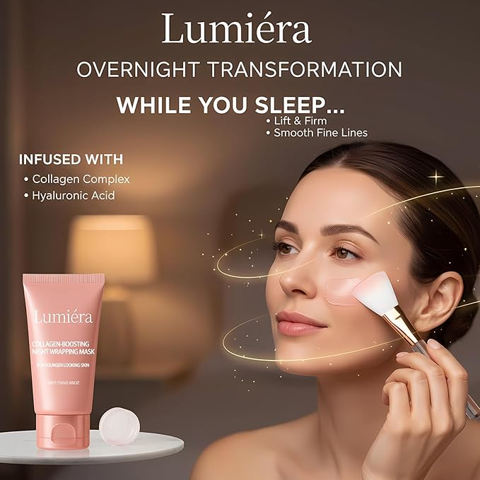 Collagen Mask, Mask Collagen Boosting Night Mask, Overnight Collagen Sleeping Face Mask, Brighten Skin Tone & Reduce Wrinkles, Easy Peel off Collagen Night Wrapping Facial Mask