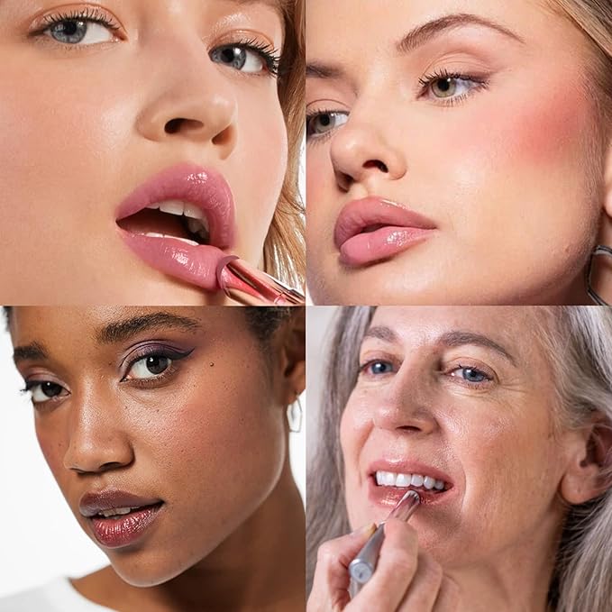 Honey Lipstick Tinted Lip Balm, Sheer Lightweight Lip Stain for All Skin Tones, Moisturizing Nourishing Lipstick for Women All Skin Tones, a Hint of Natural Cherry Tint, Pack of Black & Pink