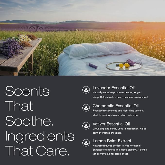 Sleep Sound Lavender Pillow Mist | Calming Bedtime Spray for Relaxation & Nighttime Routine | Long-Lasting Aromatherapy Mist Scent Bottle