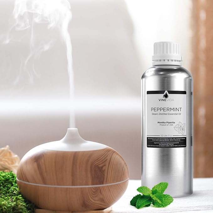 VINEVIDA Peppermint Essential Oil - Gallon Peppermint Oil Undiluted - Bulk Gallon Essential Oil for Soap Making & Candle Scents - 32 oz