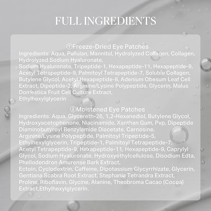 depology Caffeine Under Eye Patches + Freeze-Dried Collagen Under Eye Mask, Awakening Eye Patches for Puffy Eyes and Dark Circles& Fine Lines, 8 Pairs | 2‑Step Hydrating & Smoothing & Reviving