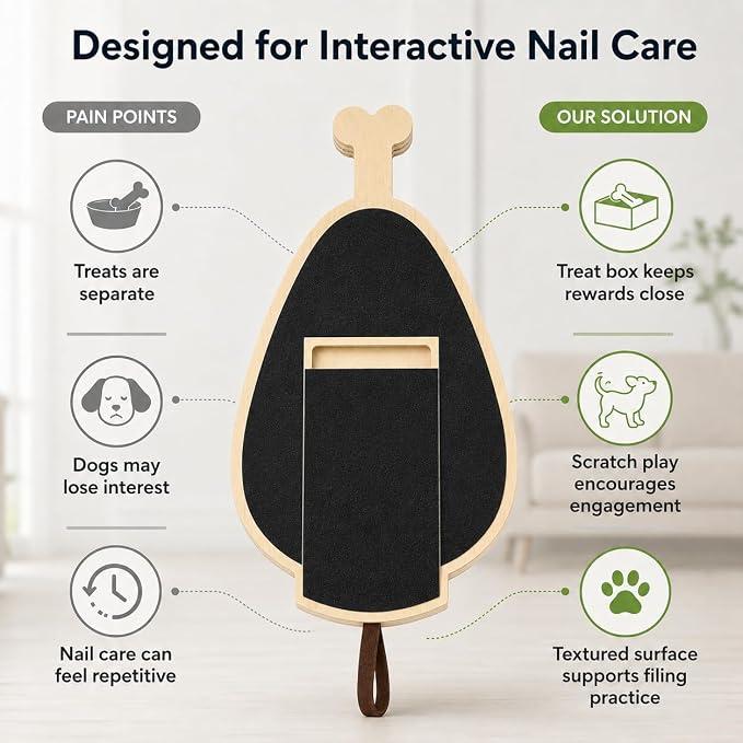 Dog Nail Scratch Board Scratcher Treat Dispenser Non-Slip Nail File Board (B)