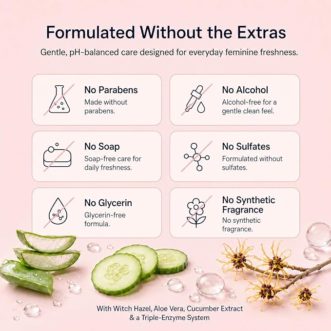 Luvena Feminine Wipes for Women - pH Balanced Feminine Care Wipes - Dermatologist Tested - Hypoallergenic, Paraben Free - Odor Control - Soft Cleansing Cloths - Cucumber Scented (25 Count, 3 Pack)
