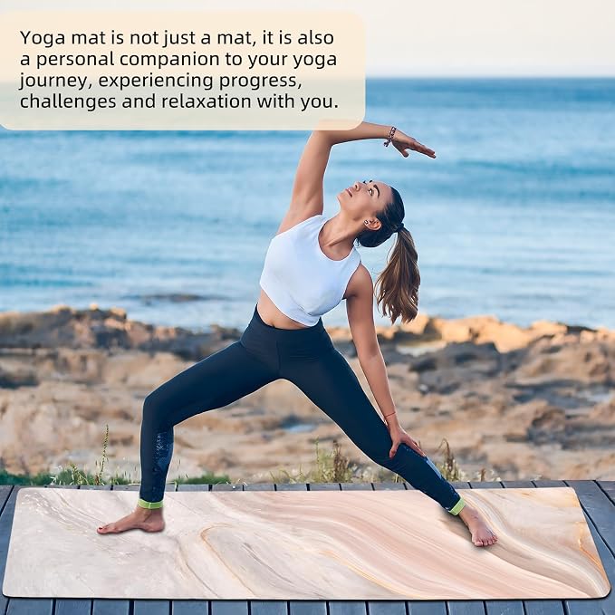 FOLAI Extra Thick Yoga Mat 6mm,pilates mat thick - Non-Slip Exercise Mat for HIIT, Pilates & Home Workouts & Workout with Free Carry Strap