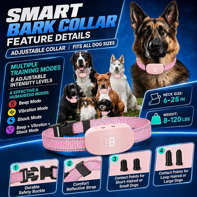 Dog Bark Collar;Pink