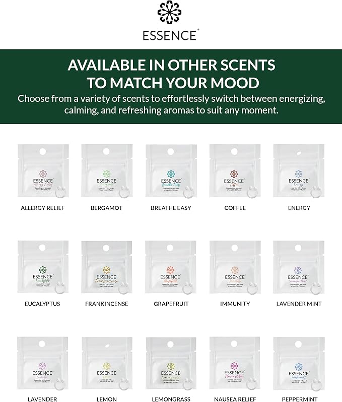 HONÉ Essence Wearable Aromatherapy Nasal Diffuser – Eucalyptus Essential Oil Nose Ring Silicone Inhaler for Stress & Mood Support - Made in USA & Travel-Friendly