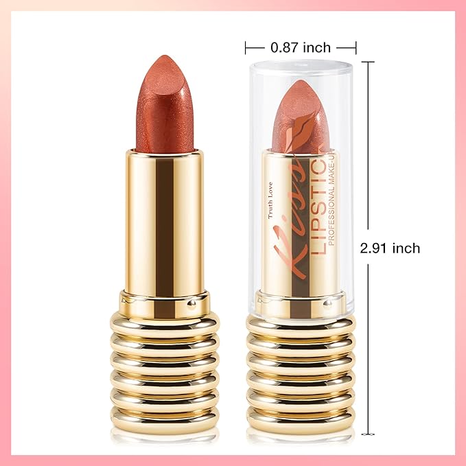 Boobeen Glitter Lipstick for Women Metallic Lip Stick Sparkling Shine Lip Makeup, Bold Smooth Lip Color High Pigment Long Lasting, Creamy Lipstick Full Coverage