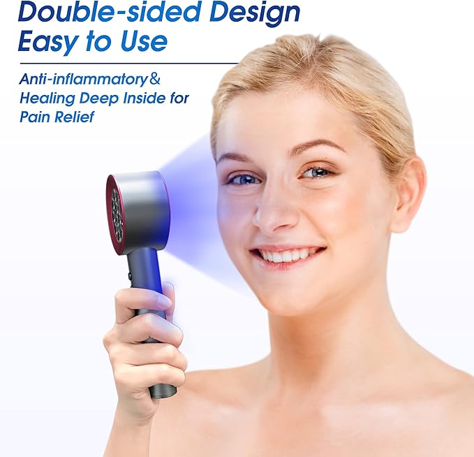 UTK Upgrade High Power 24 LED Red Light Therapy Device with 470/660/850/940nm Wavelength, Blue Red&Near-Infrared Handheld Light Therapy, Relieve Body Pain Deeply, Facial Skin Care