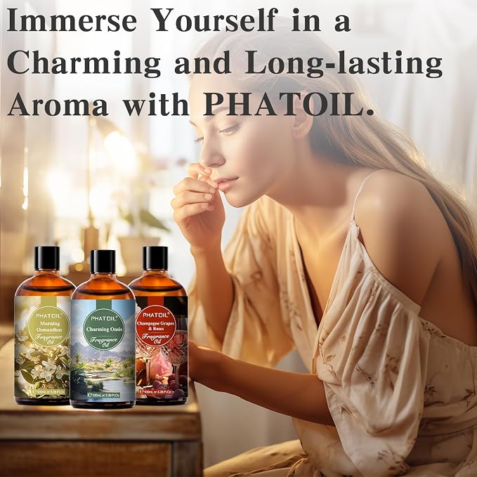 PHATOIL Lucifer's Letter Fragrance Oils for Aromatherapy, 3.38FL.OZ Diffuser Oils for Home, Perfect for Aromatherapy, Humidifiers, Yoga, DIY Candle and Soap Making - 100ml