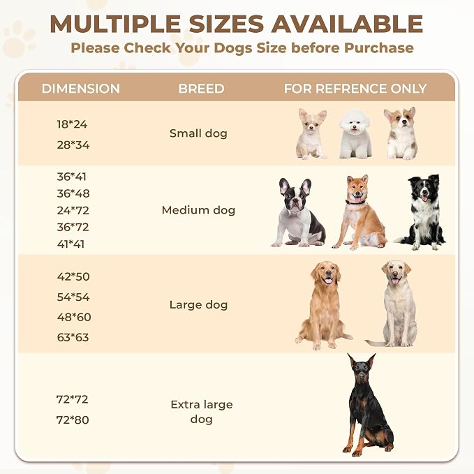 Fostanfly Washable Pee Pads for Dogs, 2 Pack 48"x48" Add 8 Lanyards, Brown | Reusable Potty Training Pads for Dogs, Waterproof, for Playpen, Crates & Furniture
