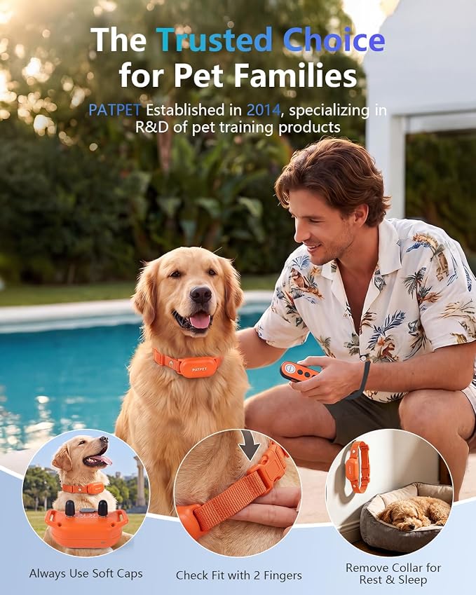 PATPET Dog Shock Collar with Remote Control - 4000FT Safe Training Collar