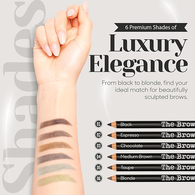 The BrowGal Eyebrow Pencil with Spoolie & Built in Sharpener | Shade 06 Golden Blonde | Waterproof & Buildable Brow Pencil with Hair Like Strokes | Natural Looking, Soft Finish
