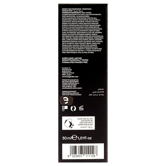 EVAGARDEN Perfect Skin Foundation - Soft Texture Ensures Excellent Coverage and Natural Finish - Visibly Reduces Signs of Aging - Smooth and Moisturizes Your Epidermis - 232 Ivory Cream - 1.01 oz