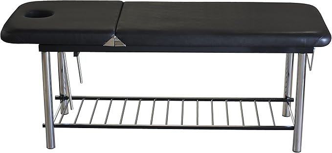 SKINACT Metal Frame Edition of Smart Massage/Facial Bed & Table +600lbs Black (Heavy Duty)