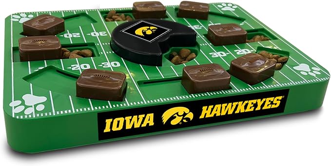 Pets First NCAA Iowa Hawkeyes Puzzle Toy, Puzzle Treat Dog Toy, Interactive Dog Treat Toy, Dog Puzzle Feeding Slow Toy