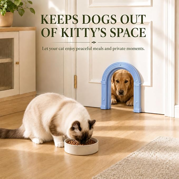 Cat Door for Interior Doors Large - No-Flap, No Training Needed