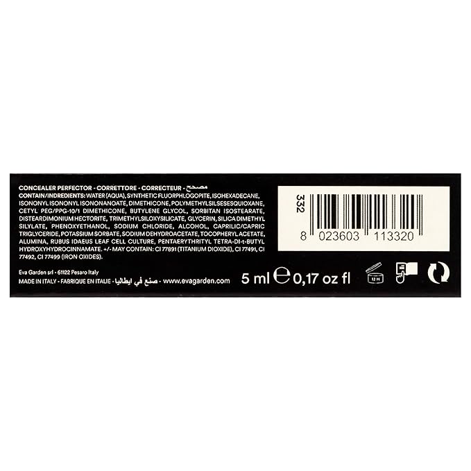 EVAGARDEN Perfector Concealer - Multi-Purpose Product with Moisturizing Properties - Touches Up, Defines, Enhances and Sculpts - Light and Creamy Texture with Rich Color - 332 Peach - 0.16 oz