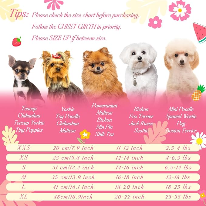 5 Pack Girl Dog Clothes Floral Summer Puppy Princess Bowknot Dog Dresses for Small Dogs Girl Clothes Cute Outfits for Boys Girls Pets Cats Dogs (X-Small, Floral Summer)