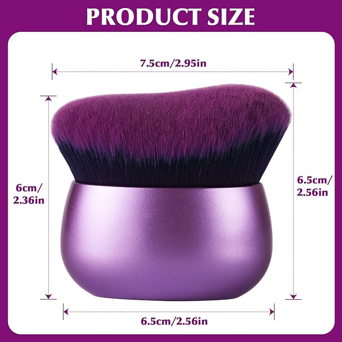 Extra Large Body Makeup Brush,75mm Wide-headed Body Coverage Applicator For Self Tanner, Leg Makeup &Body Blend for Tattoo Cover up Makeup, Oval Face&Back body makeup Brush Wet&Dry Use(Purple)