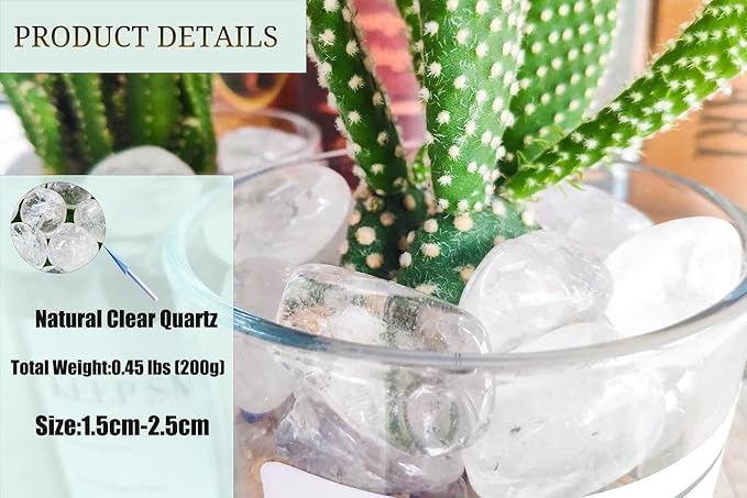DUQGUHO Clear Quartz Healing Crystals Stones Set Natural Bulk Crystals Tumbled Polished Irregular Crystal Stones Bulk Rocks 0.45 lbs